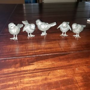 Little Silver Birds Home Decor
